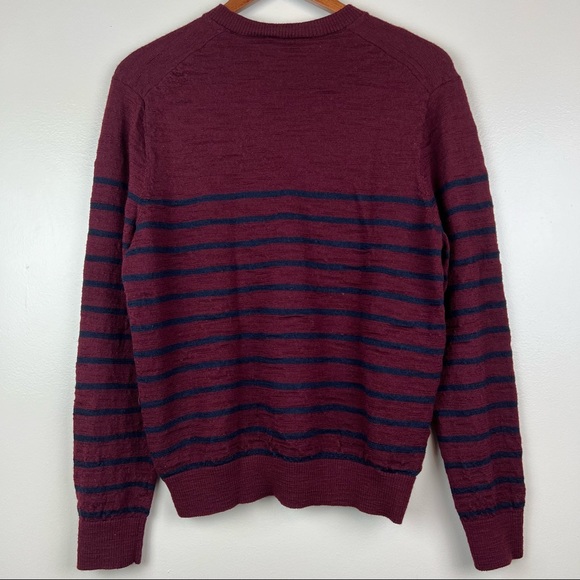 Gap Mens Sweater Wool Size XL/M *see listing*For Size V Neck Red Blue Stripe - Picture 9 of 16